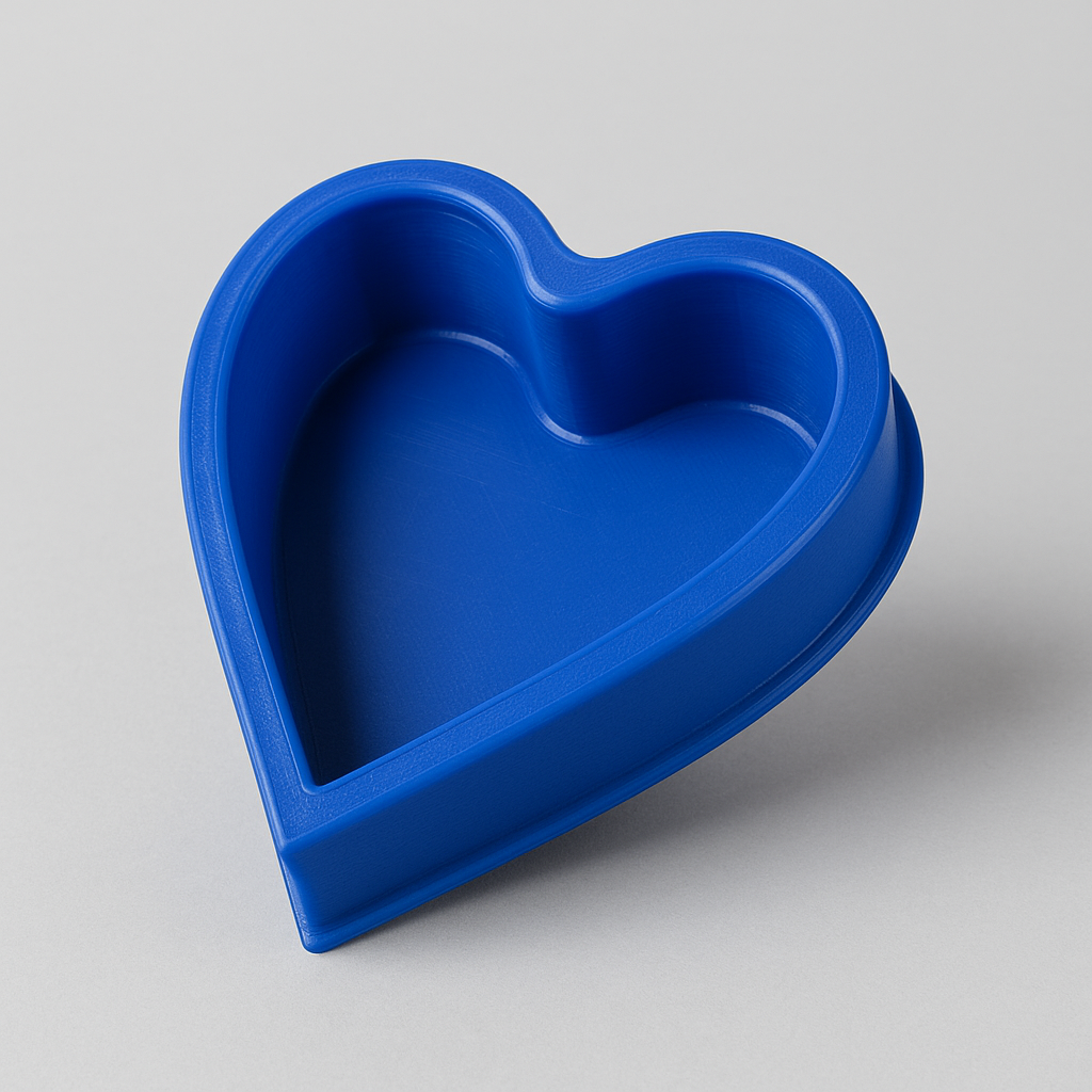 Heart-Shaped Silicone Baking Mould (Non-Stick) - Blue