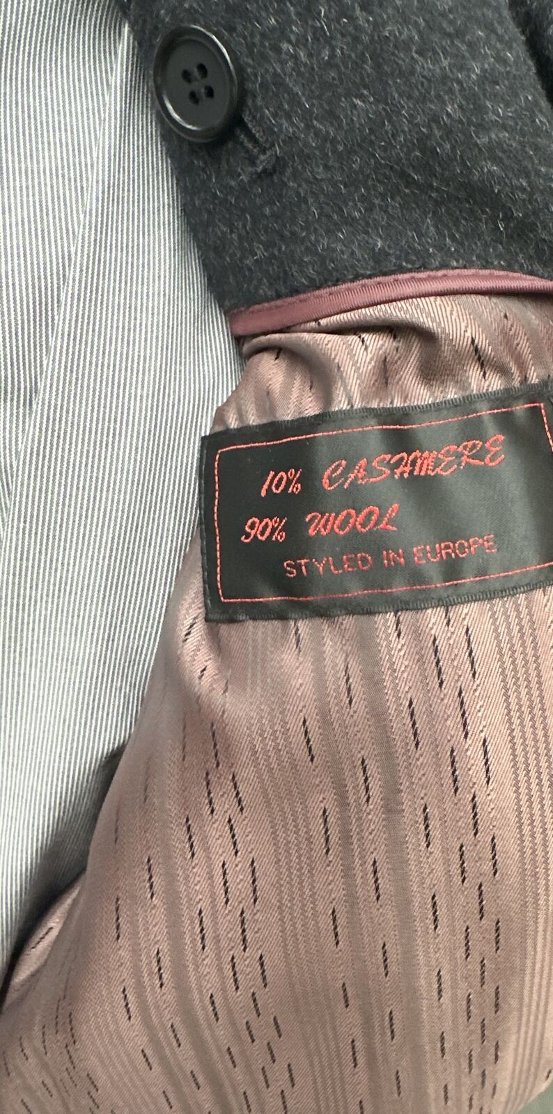 Bossini Lapel Trench Coat w/ Cashmere - Charcoal (Small)