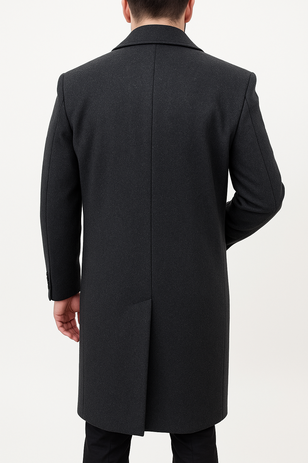Bossini Lapel Trench Coat w/ Cashmere - Charcoal (Small)