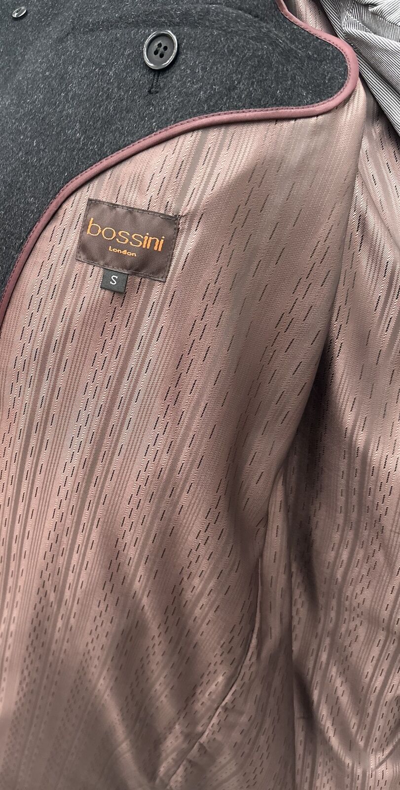 Bossini Lapel Trench Coat w/ Cashmere - Charcoal (Small)