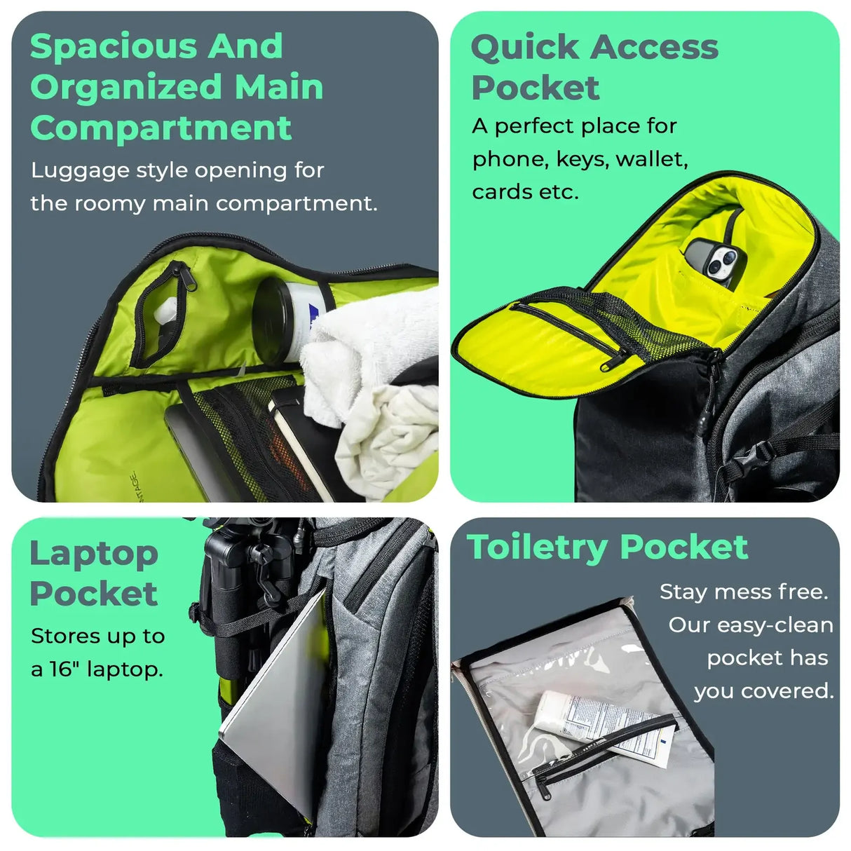 ADV Tennis Backpack V2 Bag (3 Racquet Capacity) w/ 16" Laptop Sleeve + Cooler in Volt Charcoal