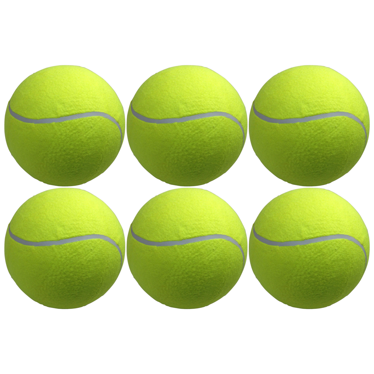 6x 10" Giant Tennis Ball Bulk Pack - Yellow (Autographs, Kids Games & Jumbo Toy)