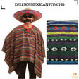 PREMIUM MEXICAN PONCHO Spanish Costume Wild West Cowboy Party Bandit  12467