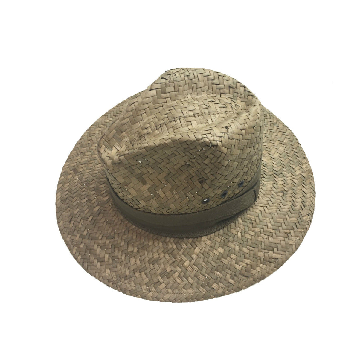 Mens Broad Weave Seagrass Panama Straw Hat - Beige (Fedora Summer Sun Cap)