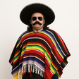 PREMIUM MEXICAN PONCHO Spanish Costume Wild West Cowboy Party Bandit  2179