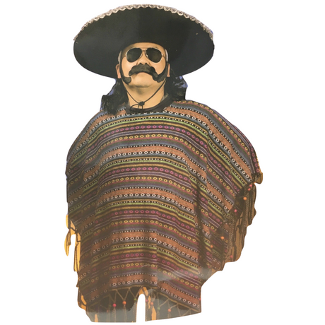 PREMIUM MEXICAN PONCHO Spanish Costume Wild West Cowboy Party Bandit
