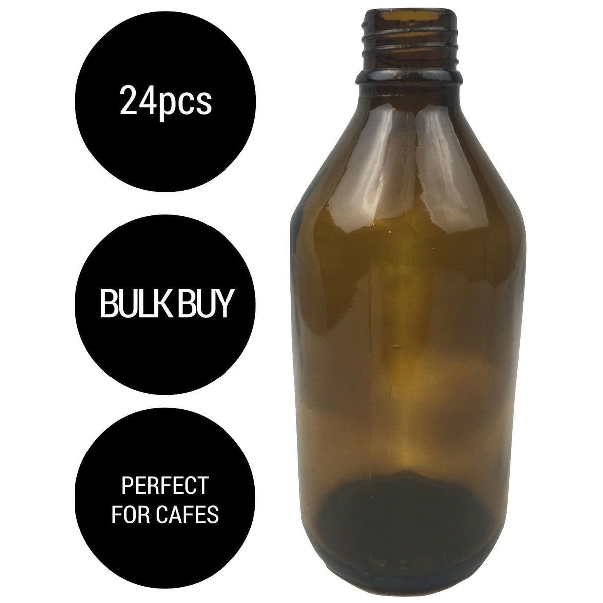 24x 600ml Brown Glass Bottles Without Lid/Cap Bulk Pack