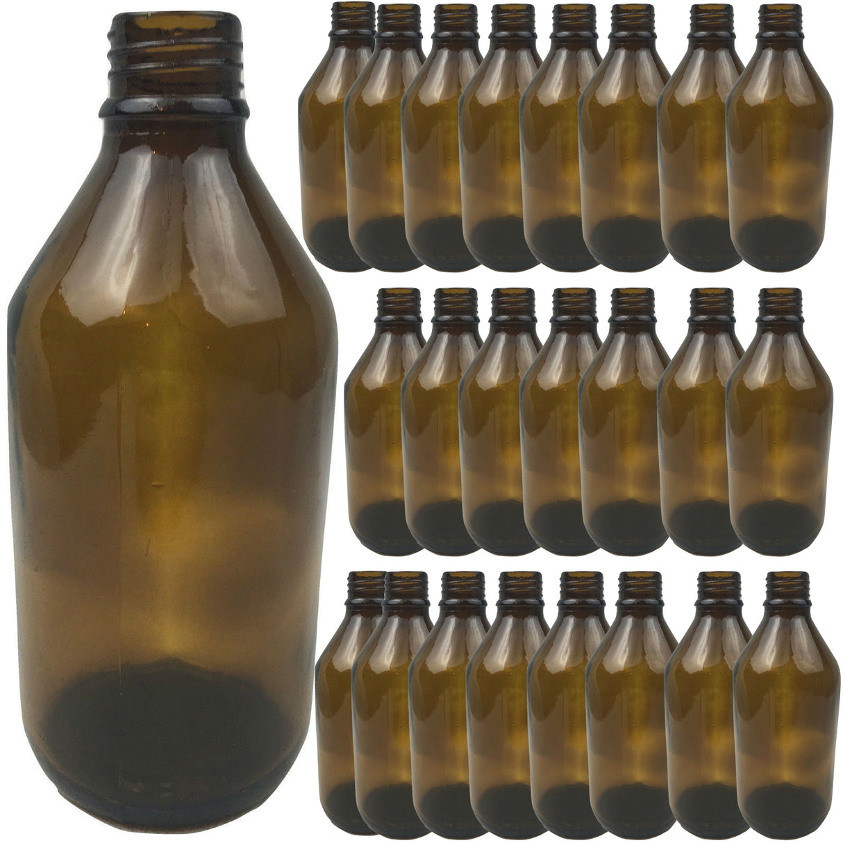 24x 600ml Brown Glass Bottles Without Lid/Cap Bulk Pack