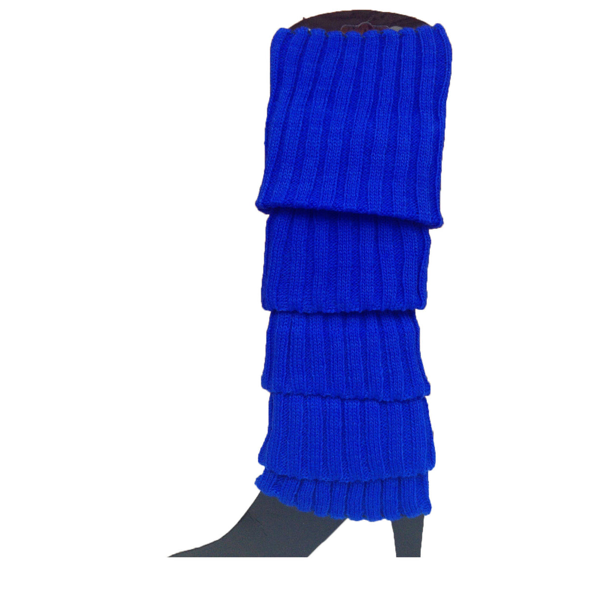 24x Blue Ribbed Leg Warmers Bulk Pack - Womens Dance Costume/80s Party