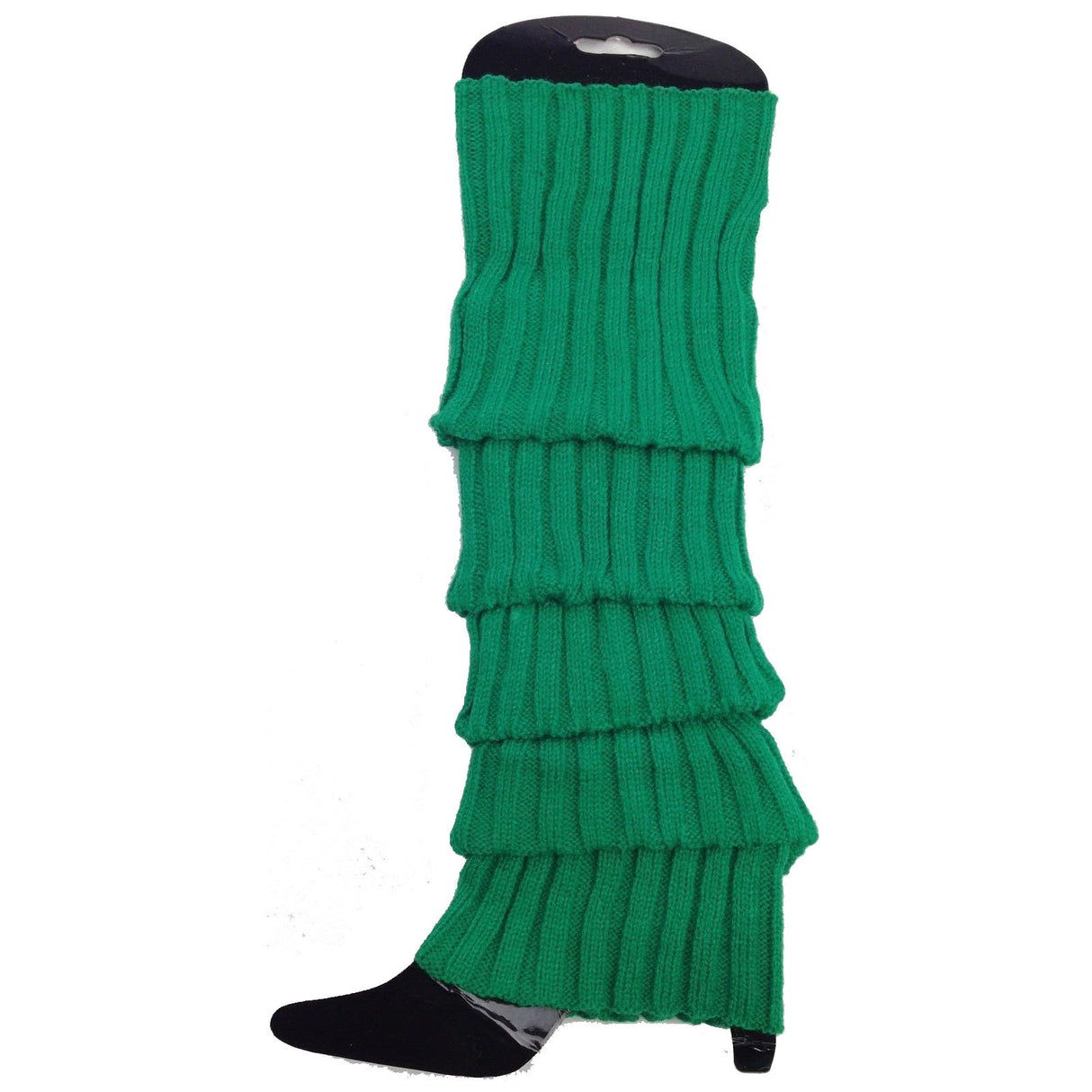 24x Green Ribbed Leg Warmers Bulk Pack - Womens Dance Costume/80s Party