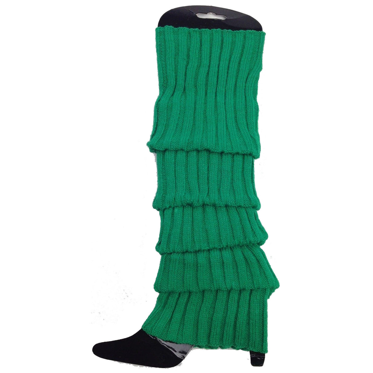 24x Green Ribbed Leg Warmers Bulk Pack - Womens Dance Costume/80s Party