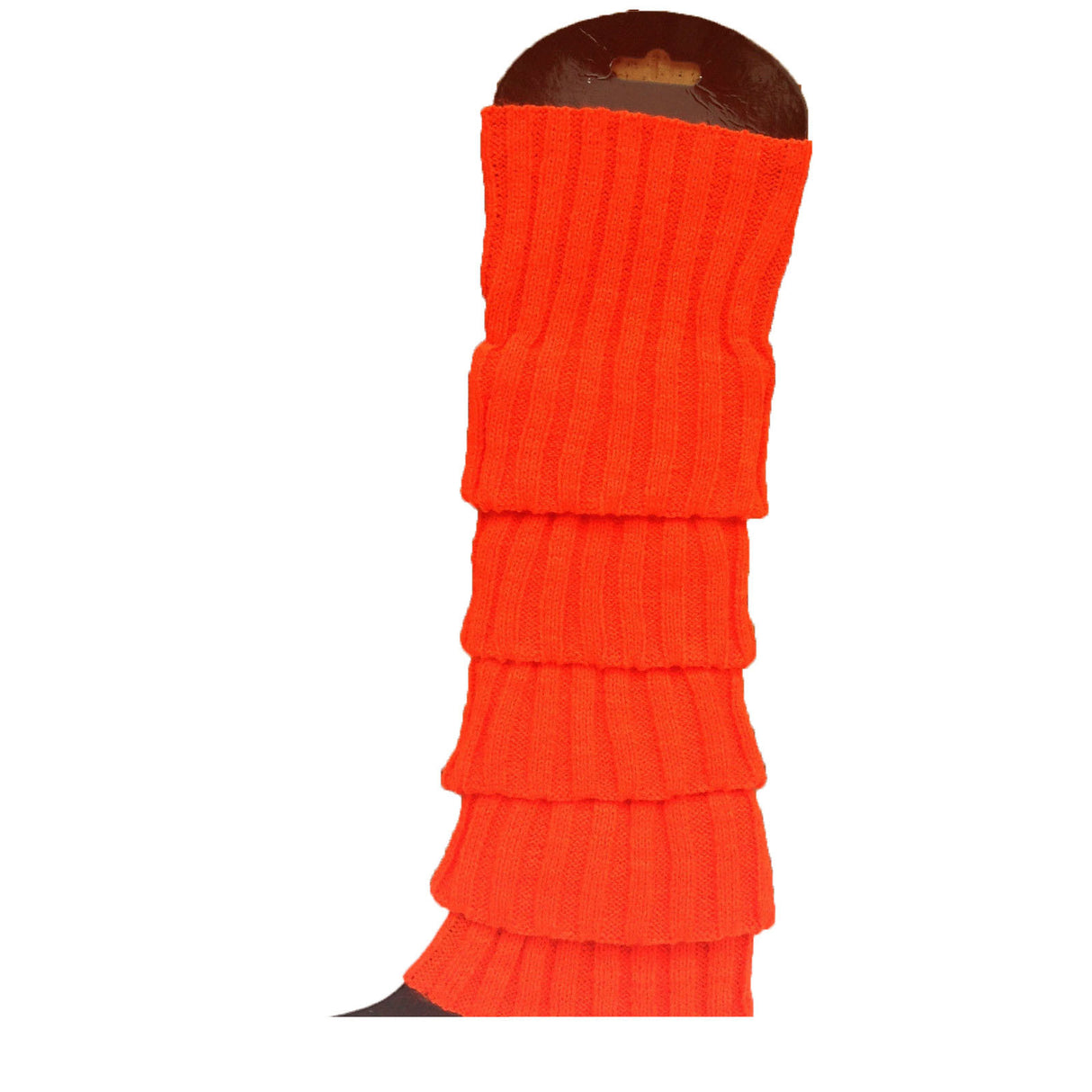 24x Orange Ribbed Leg Warmers Bulk Pack - Womens Dance Costume/80s Party