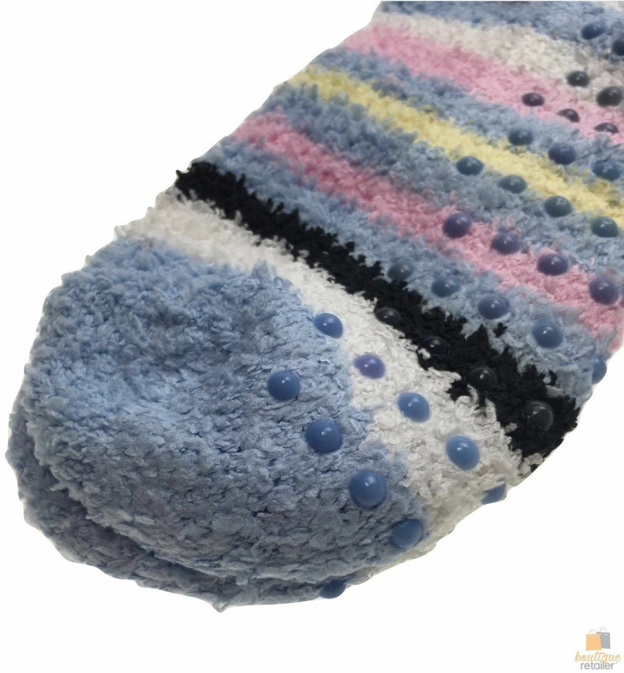 2 Pairs Womens Fuzzy Bed Socks Soft Fur Grip Fluffy Slipper Non Slip - One Size
