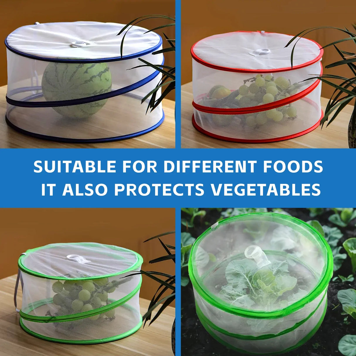 3 Piece Pop-Up Food Cover Set (BBQ, Camping & Picnic Insect Protector)
