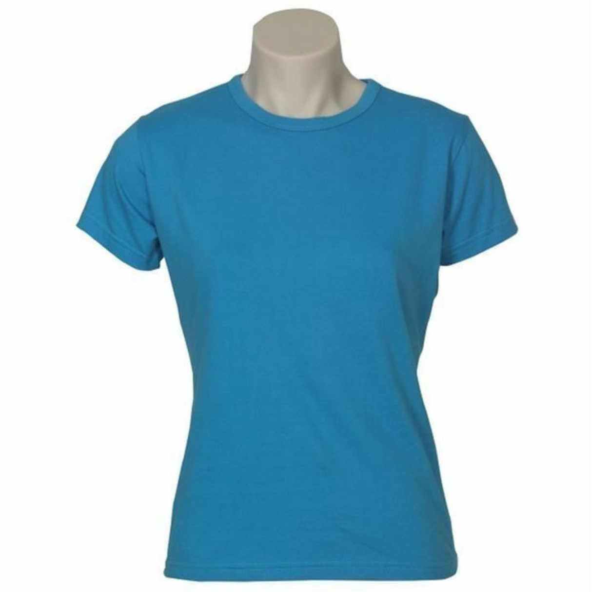 3x Womens Plain Cyan Blue T-Shirt Pack - 100% Cotton Casual Basic Top