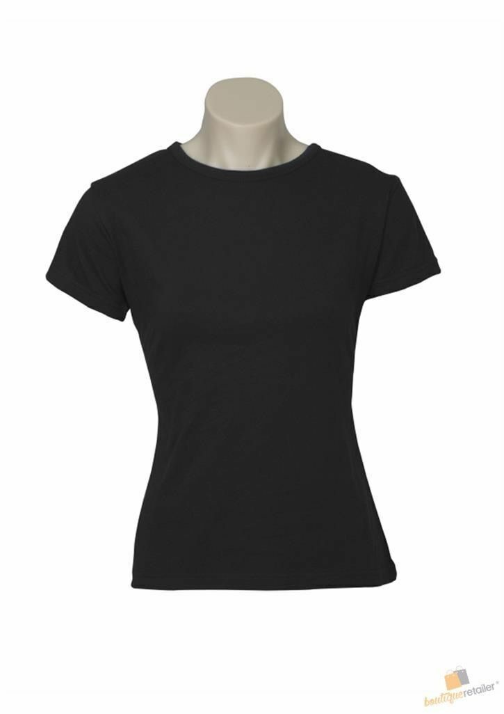 5x Womens Plain Black T-Shirt Bulk Pack - 100% Cotton Casual Basic Top