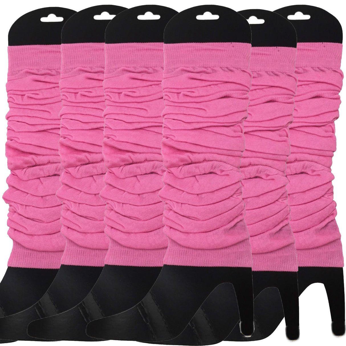 6x Light Pink Leg Warmers Bulk Pack - Womens Dance Costume/80s Party