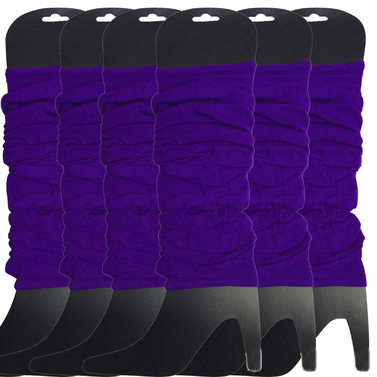 6x Purple Leg Warmers Bulk Pack - Womens Dance Costume/80s Party