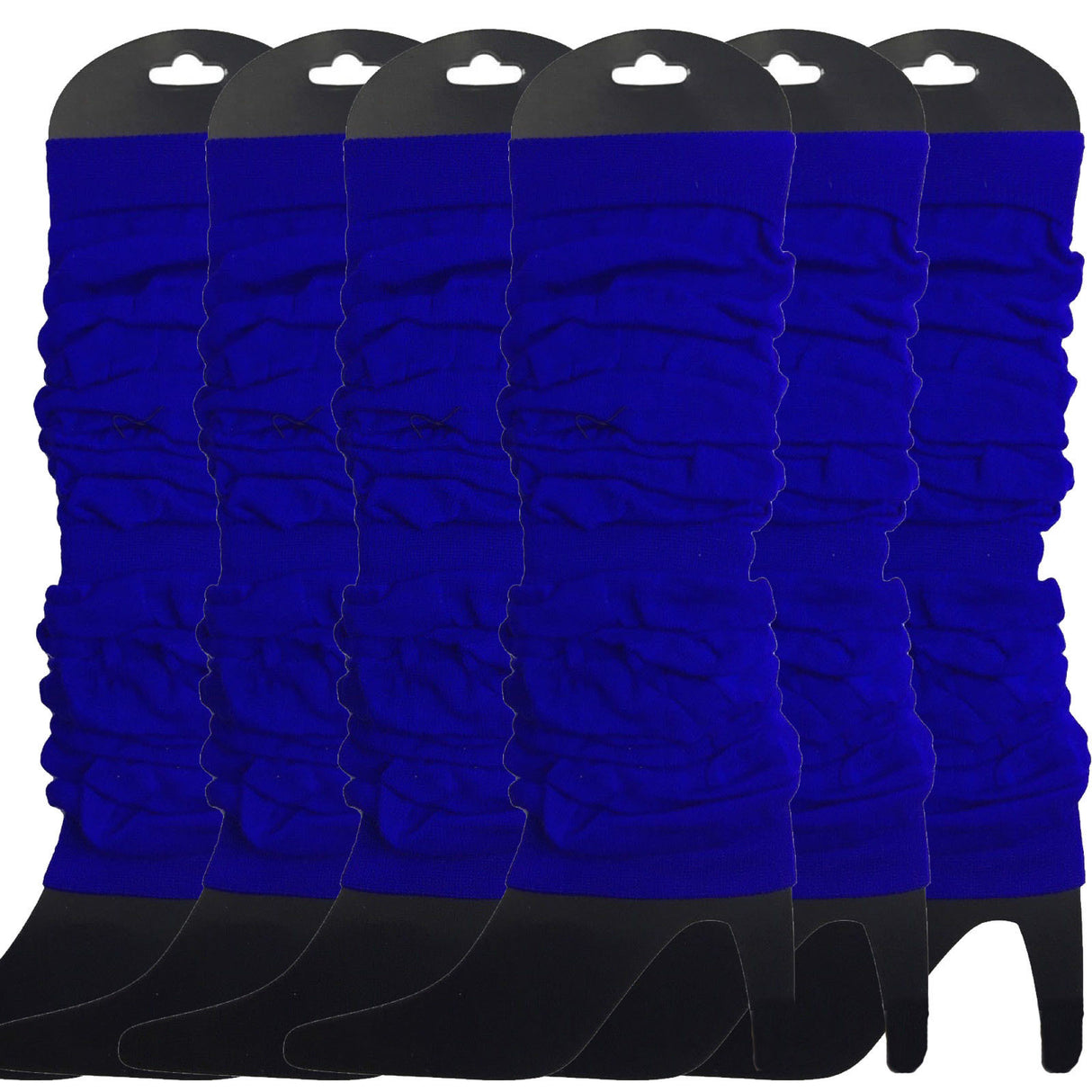 6x Royal Blue Leg Warmers Bulk Pack - Womens Dance Costume/80s Party