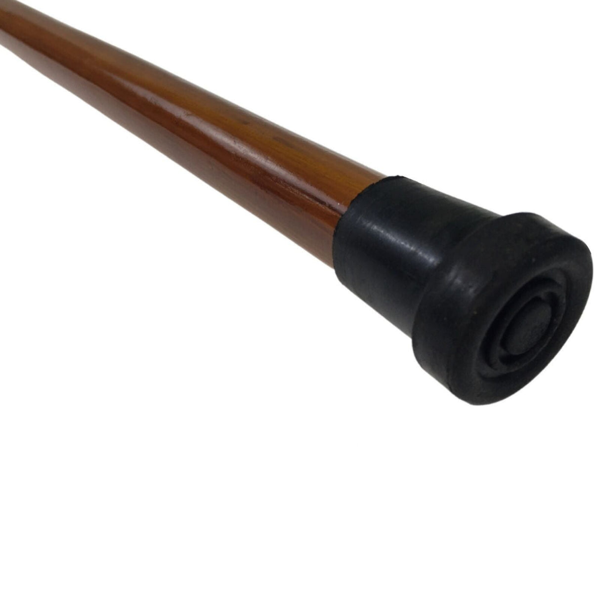 92cm WOODEN WALKING STICK Wood Cane Pole Carved Varnished Deluxe Quality Sturdy - Brown