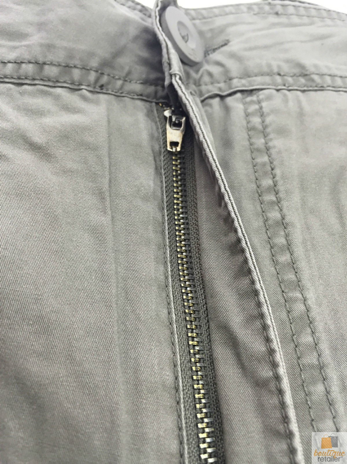 Mens 100% Cotton Cargo Shorts - Khaki Green (Heavy Duty Summer Shorts)
