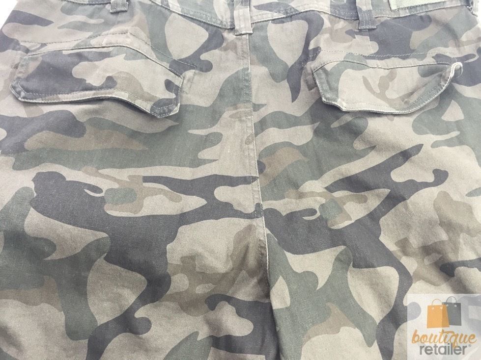Mens Heavy Duty Cargo Shorts - Dark Camo (Adjustable 100% Cotton Drill Work Summer)
