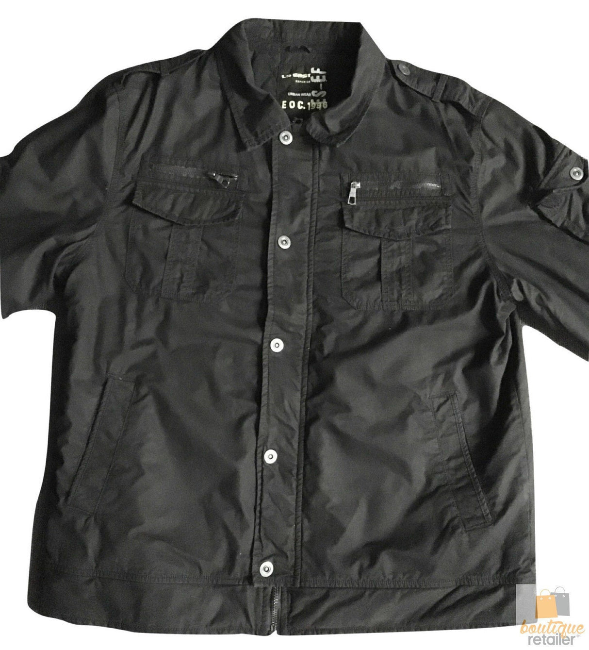 MENS PLUS SIZE JACKET King Extra Big & Tall Winter Coat 100% COTTON A797BT-160 - Black