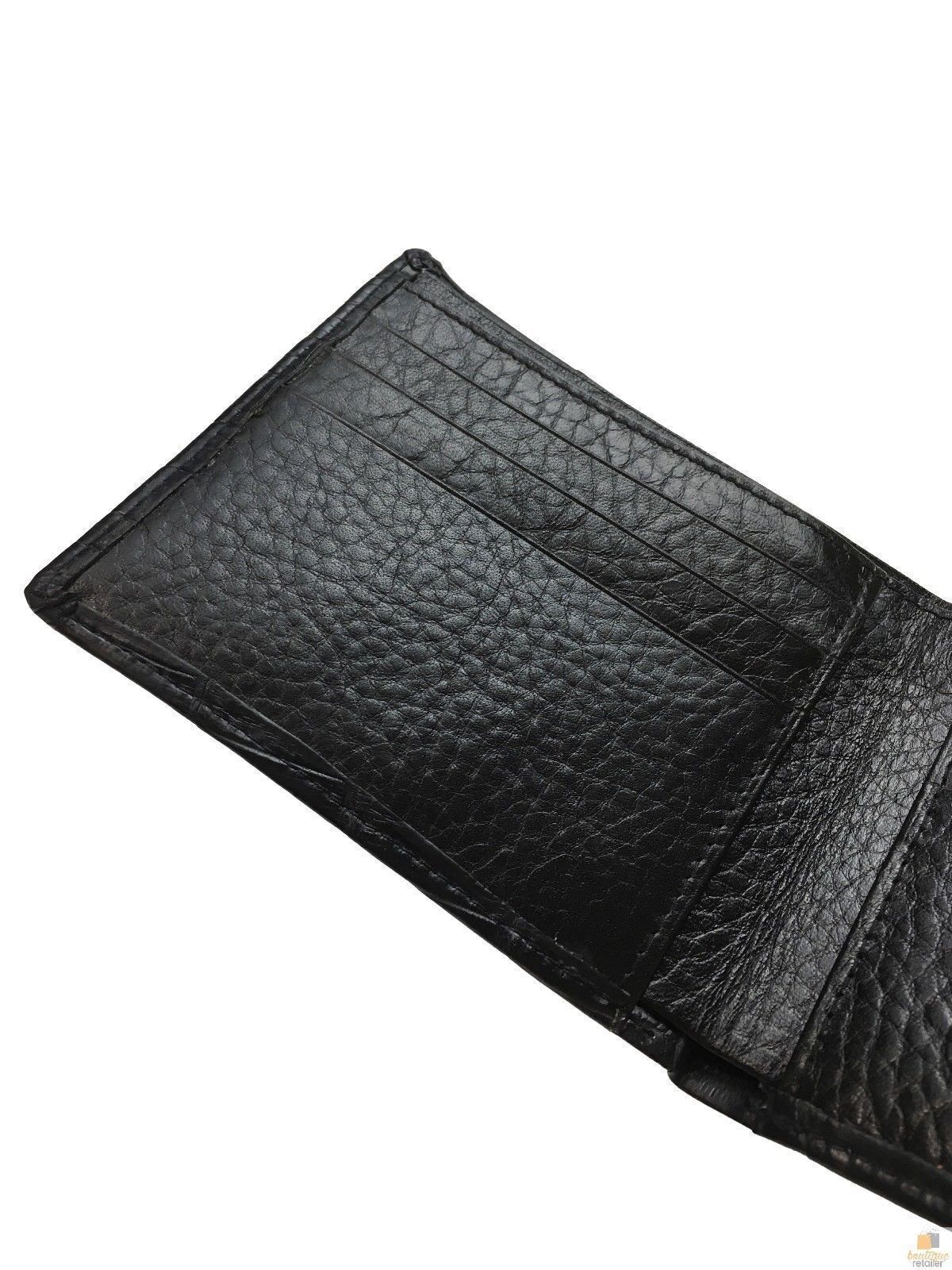 Mens Genuine Crocodile Leather Large Bi Fold Wallet - Black