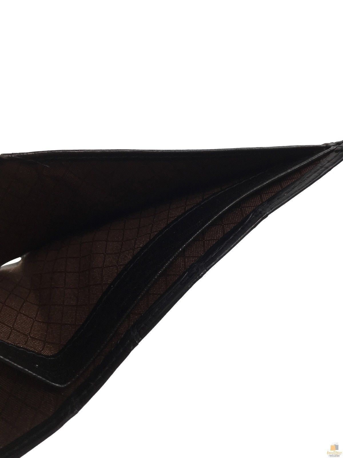 Mens Genuine Crocodile Leather Large Bi Fold Wallet - Black