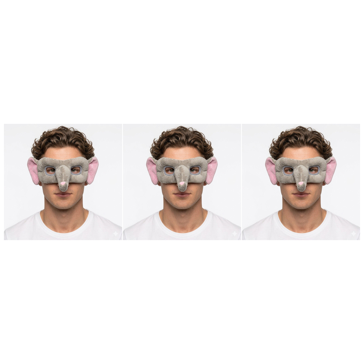 3x Elephant Eye Mask – Animal Costume Accessory for Halloween & Party (Pack)