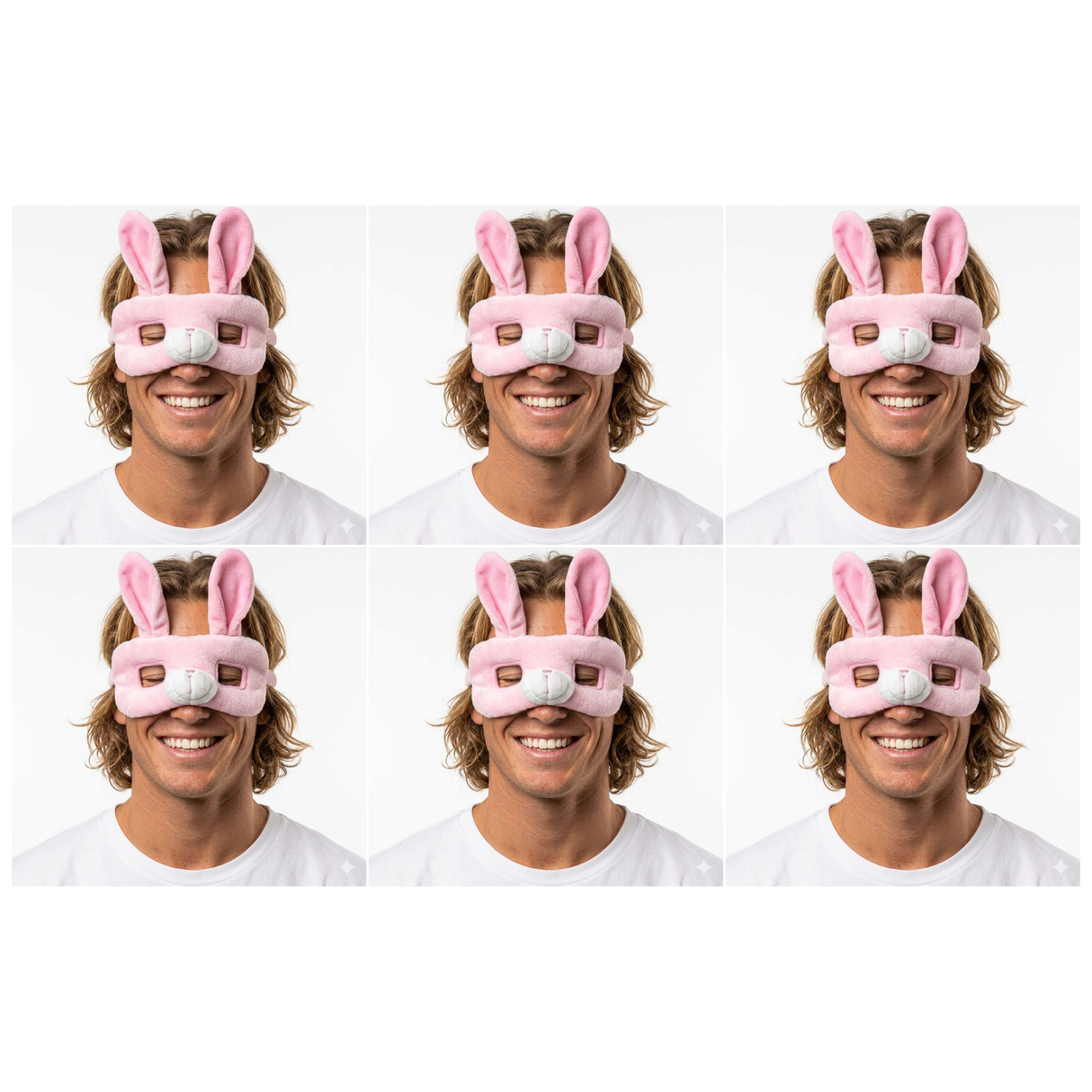 6x Bunny Rabbit Eye Mask – Animal Costume Accessory for Halloween & Party (Bulk Pack)