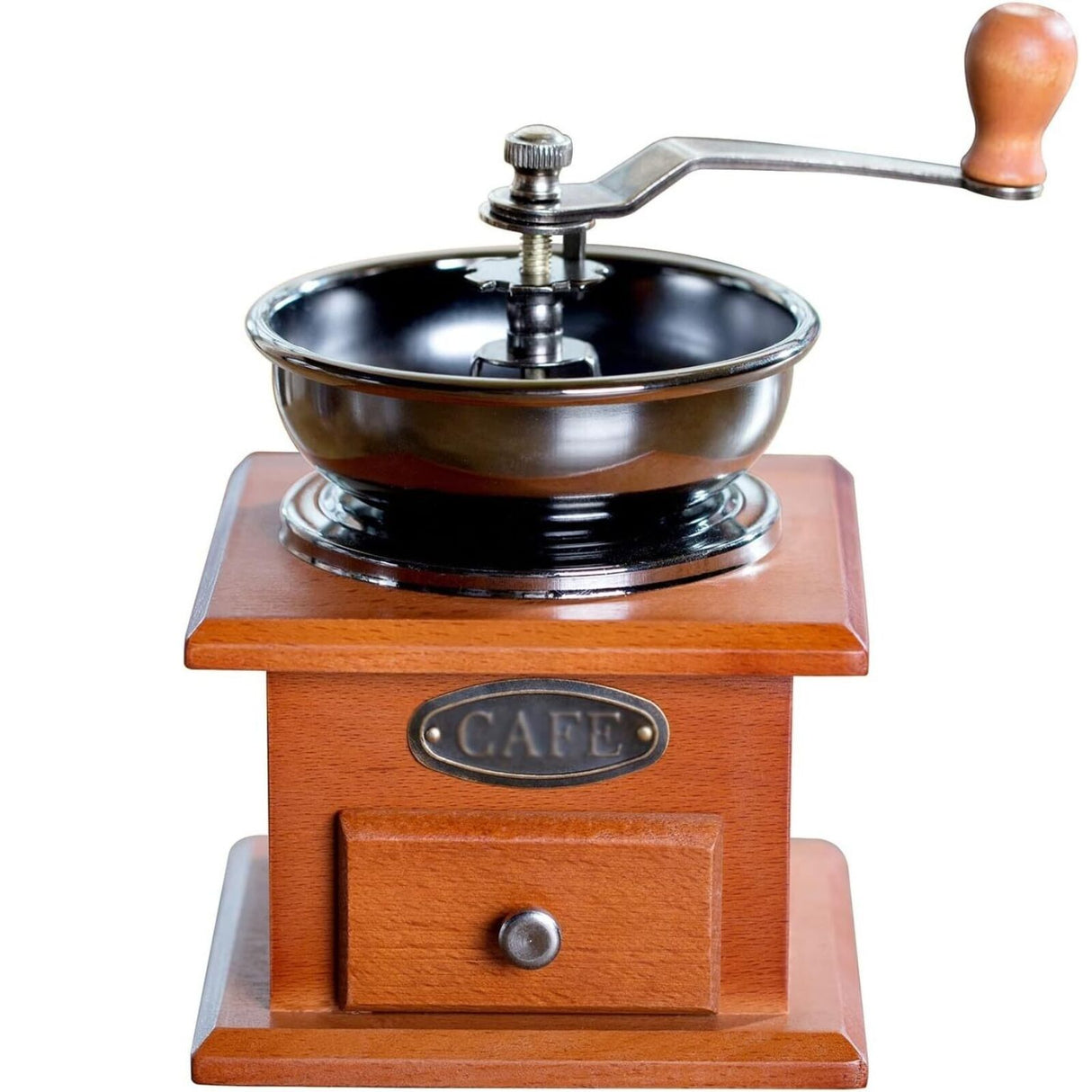 Antique Coffee Grinder Mill Manual Hand Made Wooden Bean Grind Pepper