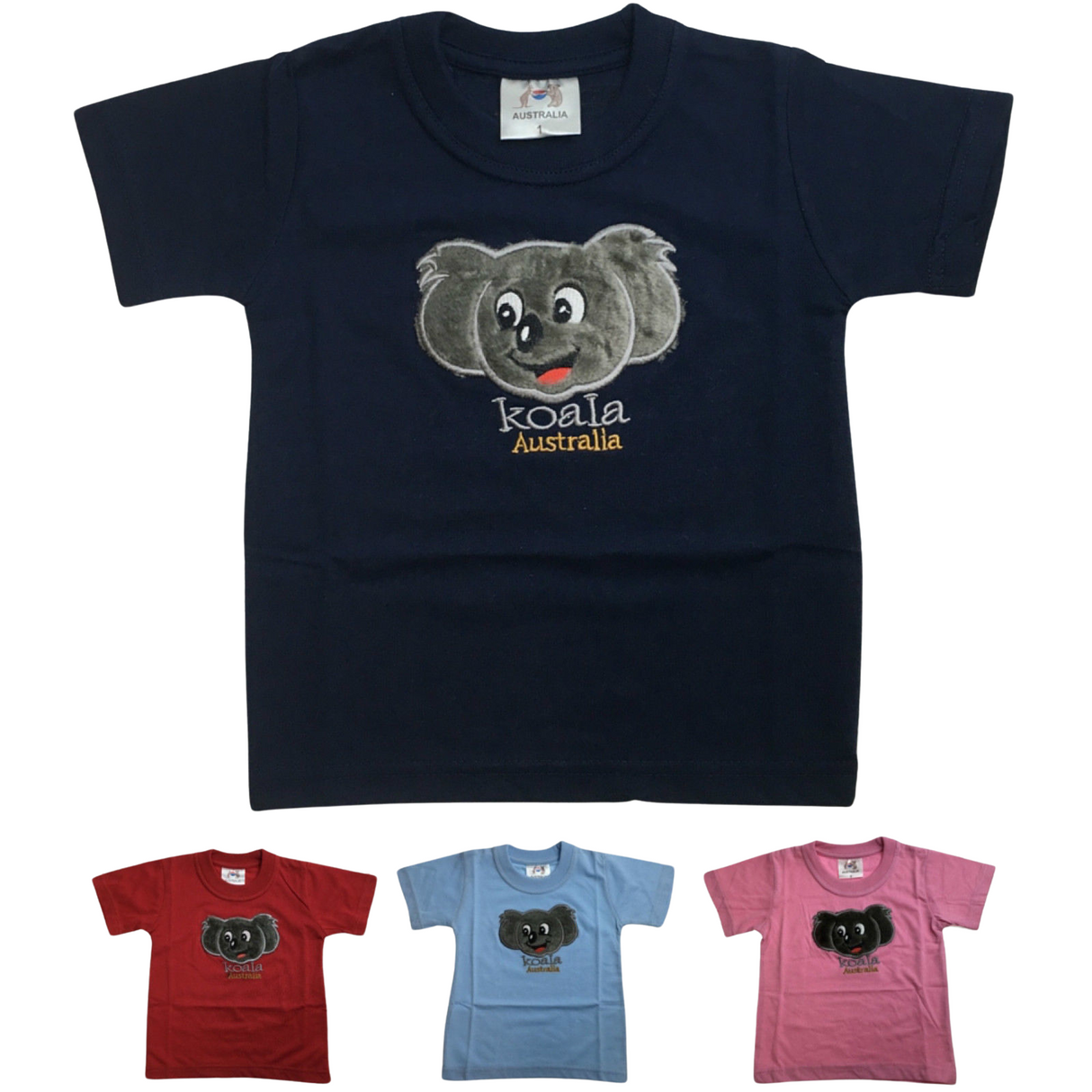 Kids KOALA AUSTRALIA T Shirt Tee Souvenir Gift Childrens Child 100% Cotton Top - Light Pink