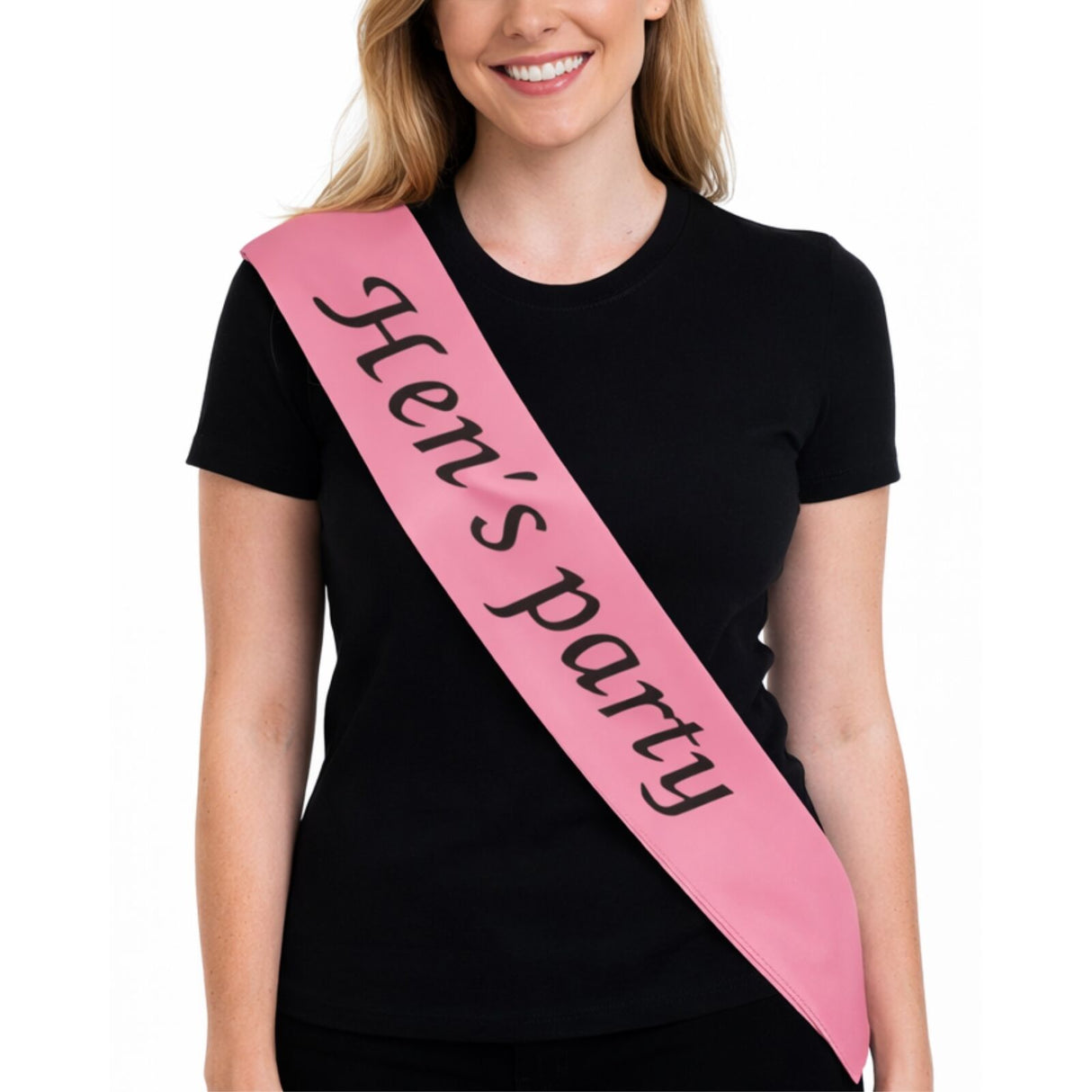 Bridesmaid "Hens Party" Hens Night Sash - Pink (Satin Bridal Party Accessory)