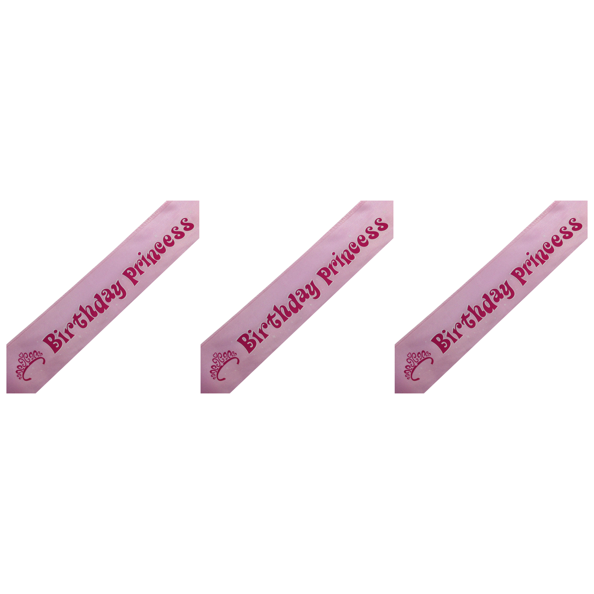 3x Birthday Princess Sash (Light Pink) Pack - 21st/18th Girls Night Celebration Party