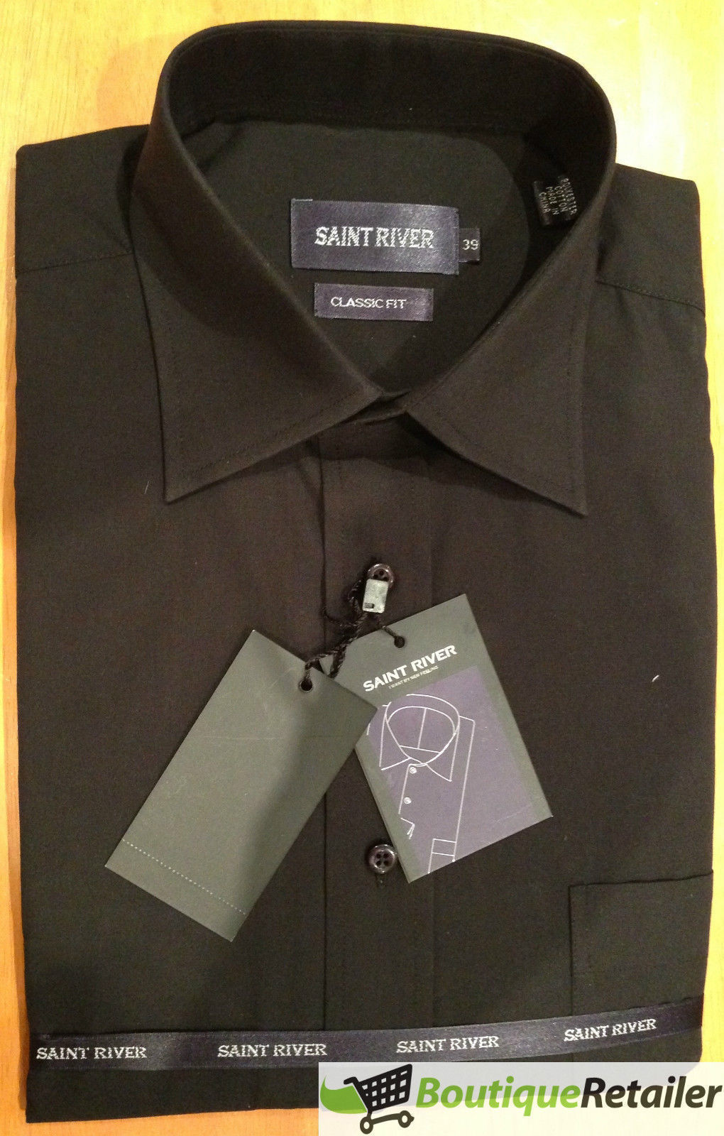 Mens Plus Size Business Dress Shirt - Big & Tall Large Formal Shirts - Black