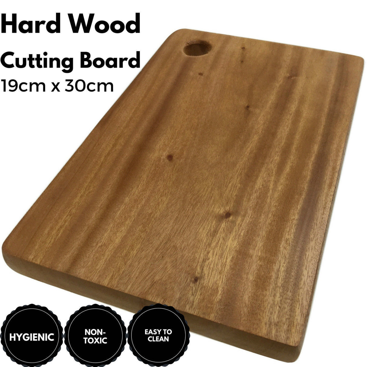 Small Natural Hard Wood Acacia Chopping Board - 30x19x2cm