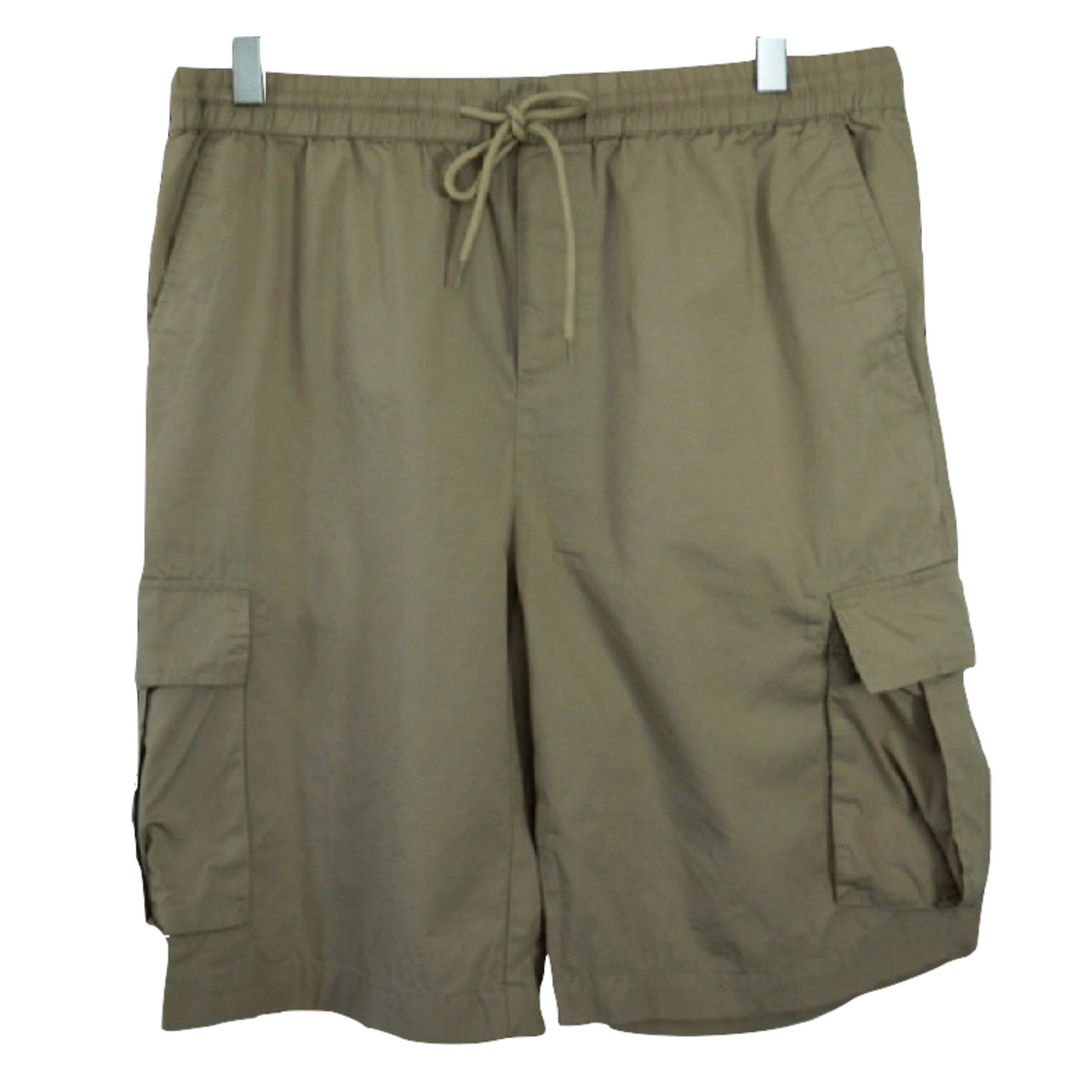 CARGO SHORTS Elastic Waist 100% COTTON Army Pocket Mens Drawstrings 0526 - Black Coal