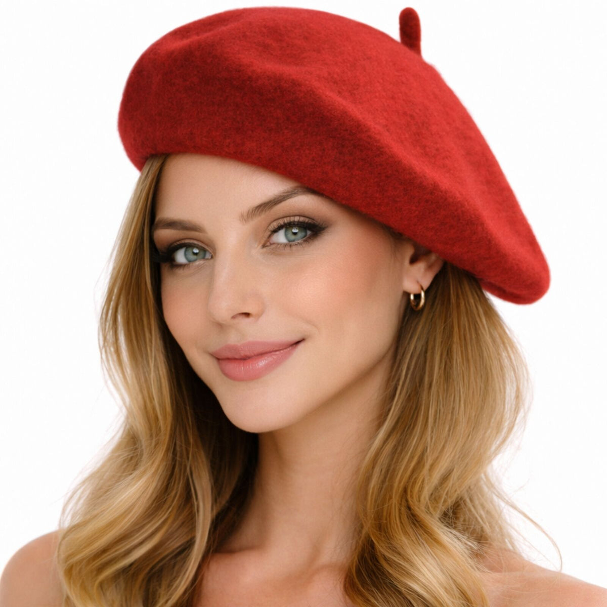 6x Red French Beret Hat Bulk Pack - Unisex Warm Winter Cap