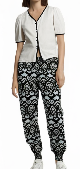 Womens Plus Size Baggy Harem Pants Bohemian Big & Tall Trousers in Black