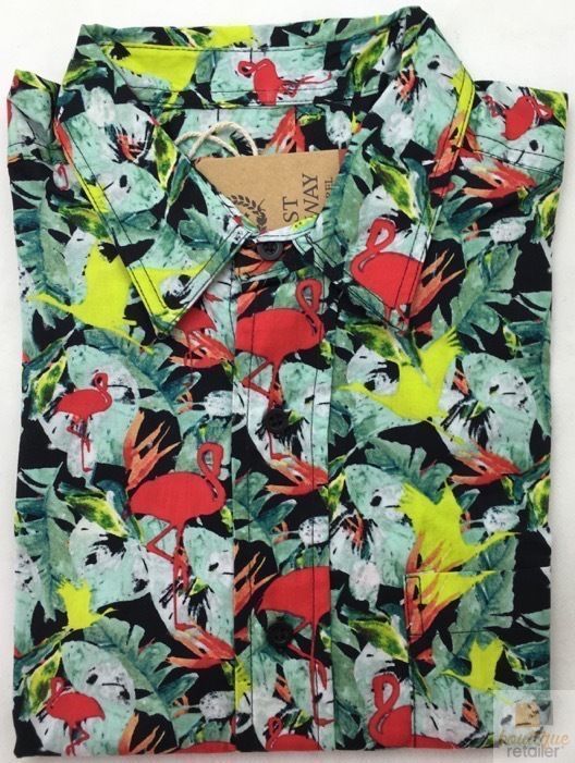 Mens Oahu Hawaiian Party Shirt Button Hippie Tops Short Sleeve Beach Holiday