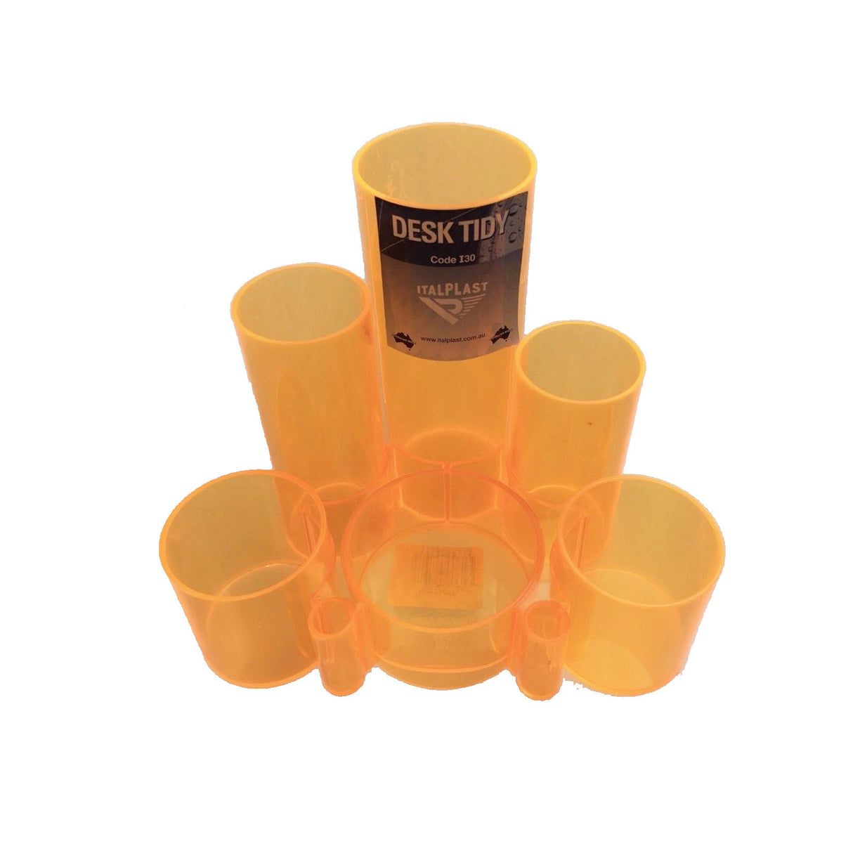 DESK TIDY Caddy Pen Pencil Stationary Holder Organiser Organizer Office I30 - Neon Orange