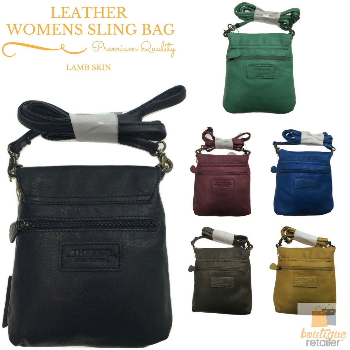 Womens Leather Sling Cross Body Bag Tote Messenger Satchel Shoulder ITS06 - Blue