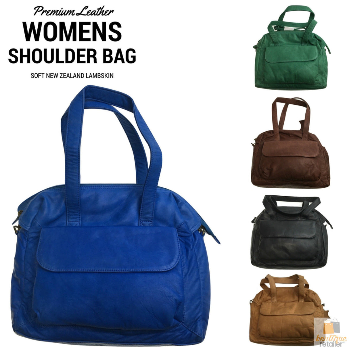 Premium Womens Leather Shoulder Bag Messenger Satchel Handbag Purse ITWB03 - Blue