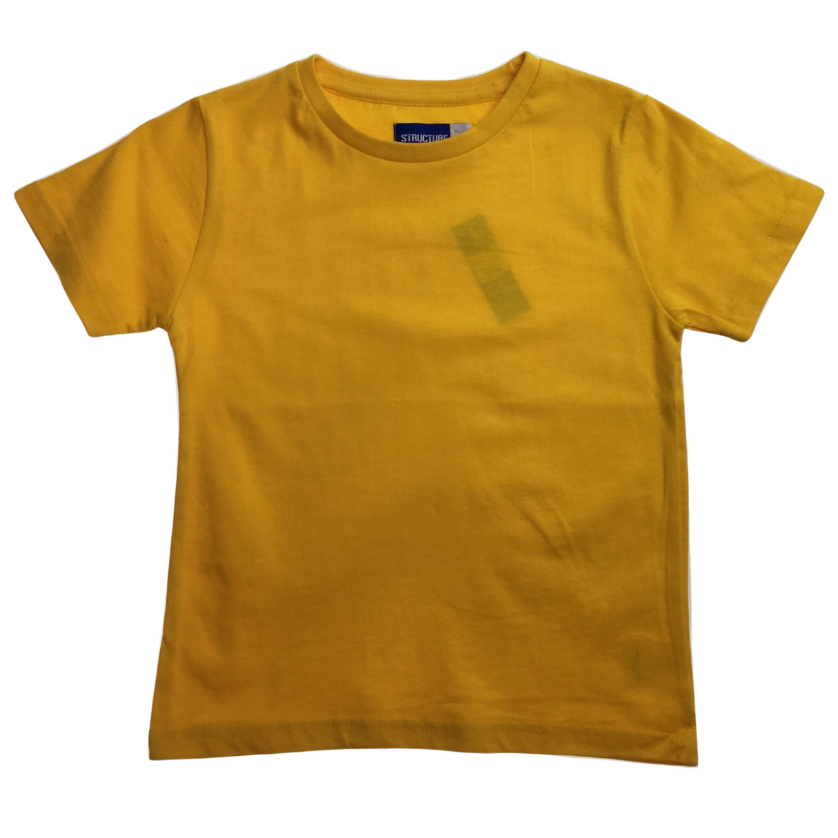 KIDS PLAIN T SHIRT Childrens Child 100% COTTON Boys Girls Basic Blank Tee Top - Gold - 3