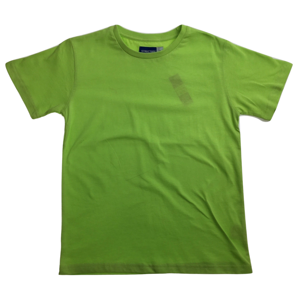 KIDS PLAIN T SHIRT Childrens Child 100% COTTON Boys Girls Basic Blank Tee Top - Lime - 10 - 14