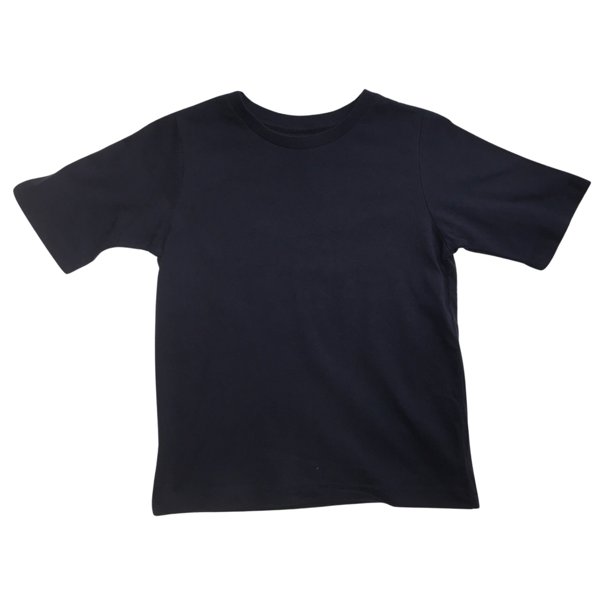 KIDS PLAIN T SHIRT Childrens Child 100% COTTON Boys Girls Basic Blank Tee Top - Navy - 4