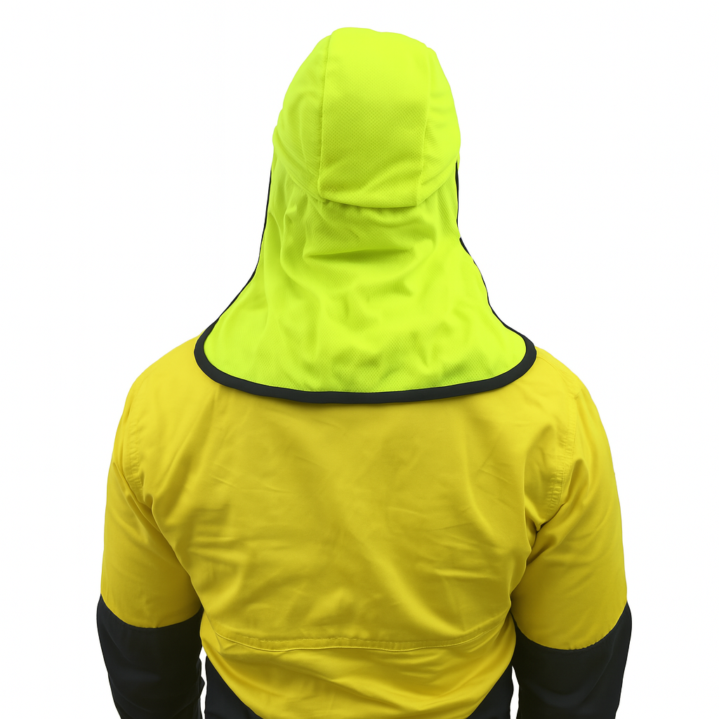 Hi Vis Legionnaire Hat Cap Sun Protection Workwear Legionnaires Fluro One Size - Fluro Yellow