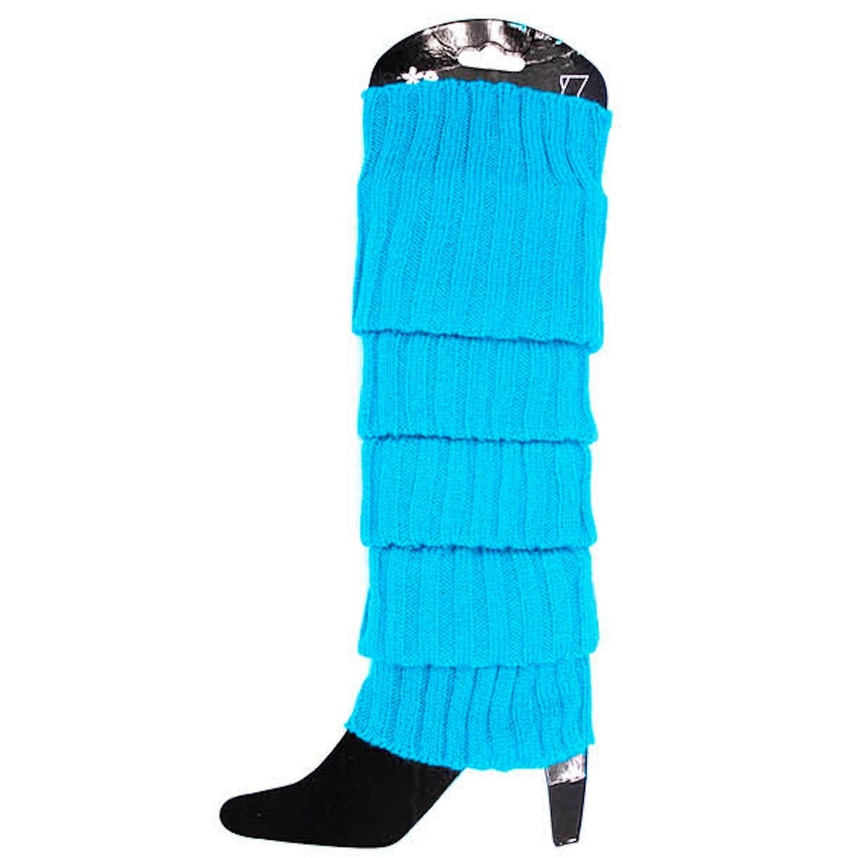 1 Pair Topaz Blue Ribbed Leg Warmers - Womens Dance Costume/80s Party
