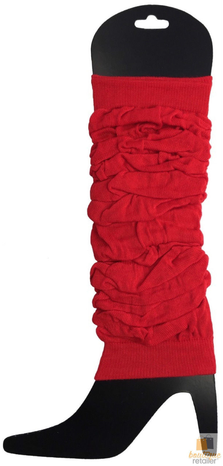 1 Pair Red Leg Warmers - Womens Dance Costume/80s Party